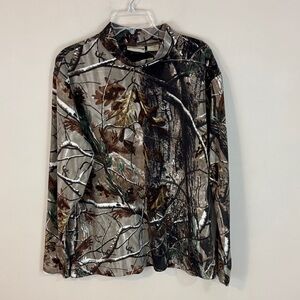 Field & Stream Woodland Camo Fleece Top Size XL